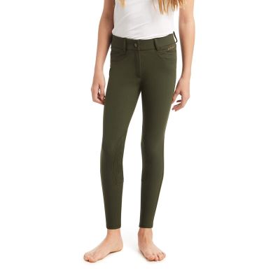 Ariat English: Olympia Knee Patch Breech Leggings Niños - Verde Oliva (BIKRZ7914)